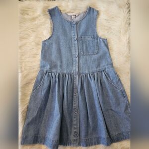 Mini Boden Blue Denim Girls Casual Dress Sz 7-8ys Used Once